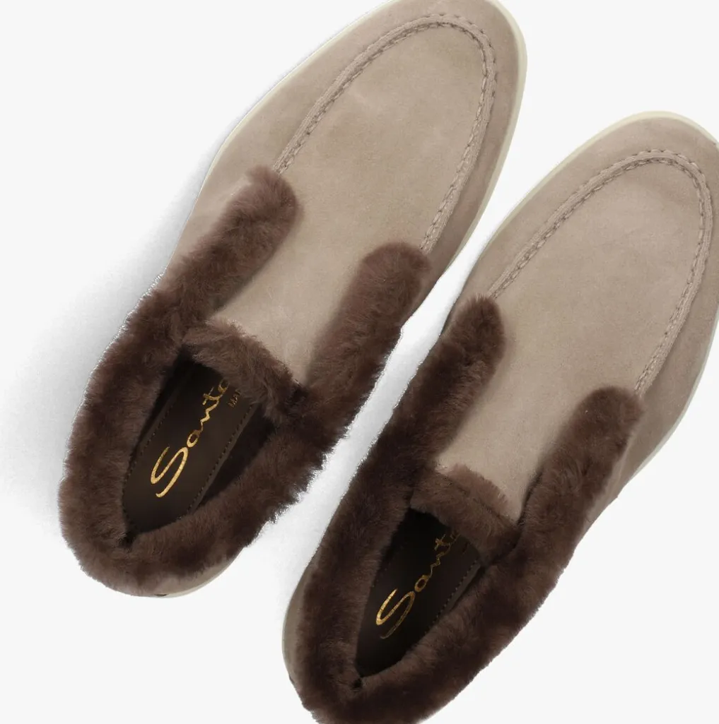 DAMES SANTONI grijze instappers sue vacht instapper