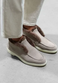 DAMES SANTONI grijze instappers sue vacht instapper