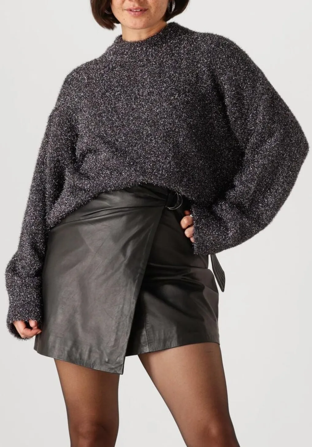 DAMES SECOND FEMALE grijze trui lamilla knit o-neck