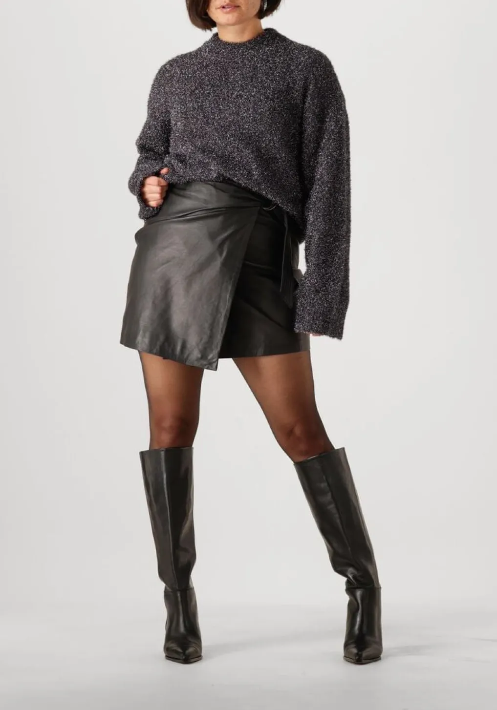 DAMES SECOND FEMALE grijze trui lamilla knit o-neck