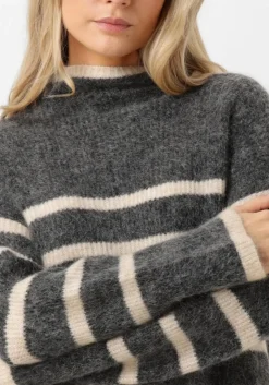 DAMES SECOND FEMALE grijze trui ovalis knit t-neck