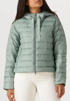 DAMES WOOLRICH e leren jas quilted hooded jacket