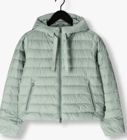 DAMES WOOLRICH e leren jas quilted hooded jacket