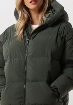 DAMES BLONDE08 gewatteerde jas lang doorgestikte jas