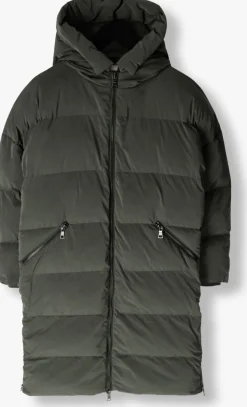 DAMES BLONDE08 gewatteerde jas lang doorgestikte jas