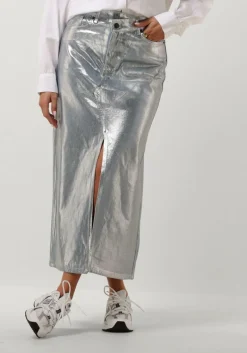 DAMES CO'COUTURE e maxirok foil denim skirt