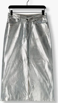 DAMES CO'COUTURE e maxirok foil denim skirt