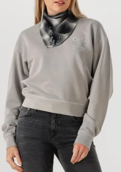 DAMES CLOSED lichtgrijze sweater printed sweat shirt