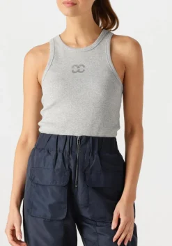 DAMES CO'COUTURE lichtgrijze top saharacc embroidery tank top