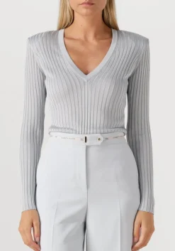 DAMES ELISABETTA FRANCHI lichtgrijze trui knitted sweater