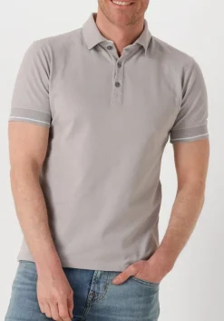 Heren GENTI lichtgrijze polo polo 3 button ss j2001-1212
