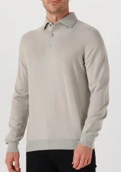 Heren GRAN SASSO lichtgrijze polo polo l slv