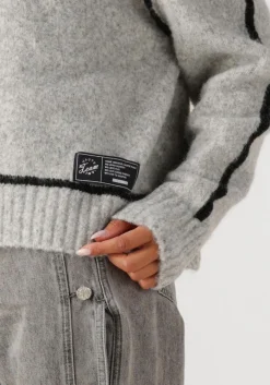DAMES HAUTE L'AMITIÉ lichtgrijze haute l'amitié trui toby hem line knit