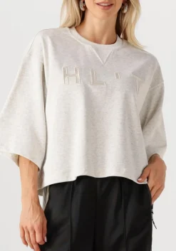 DAMES HAUTE L'AMITIÉ lichtgrijze haute l'amitié top hlt ss logo sweat