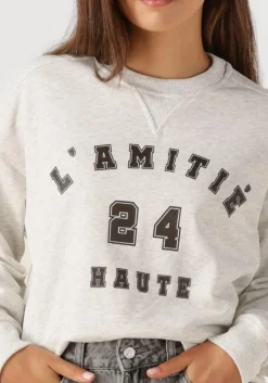 DAMES HAUTE L'AMITIÉ lichtgrijze haute l'amitié trui college curve sweat