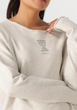 DAMES PENN & INK lichtgrijze midi jurk dress print