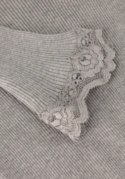 DAMES ROSEMUNDE lichtgrijze top babette silk t-shirt lace