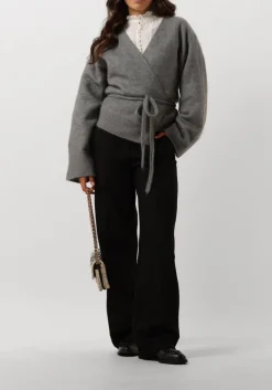 DAMES SECOND FEMALE lichtgrijze vest brook knit wrap cardigan