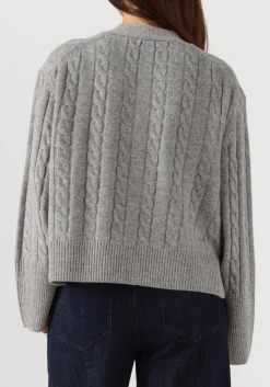 DAMES SECOND FEMALE lichtgrijze vest alphine knit cardigan