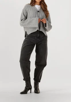 DAMES SECOND FEMALE lichtgrijze vest alphine knit cardigan