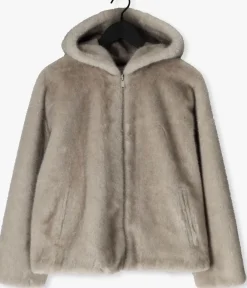 DAMES STUDIO AR lichtgrijze faux fur jas ruby