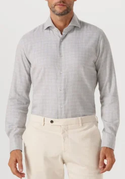Heren XACUS lichtgrijze casual overhemd 91338 721ml