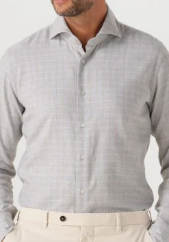 Heren XACUS lichtgrijze casual overhemd 91338 721ml
