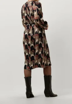 DAMES SUMMUM midi jurk dress abstract peacock