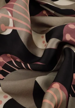 DAMES SUMMUM midi jurk dress abstract peacock