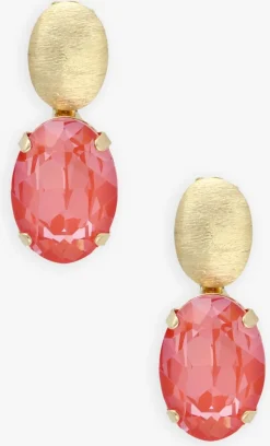 DAMES LOTT. GIOIELLI oorbellen oval strass pendant m