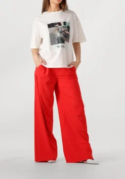 DAMES ALIX THE LABEL rode pantalon ladies woven pleat pants