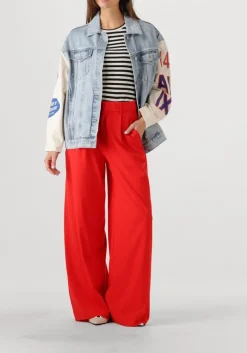 DAMES ALIX THE LABEL rode pantalon ladies woven pleat pants