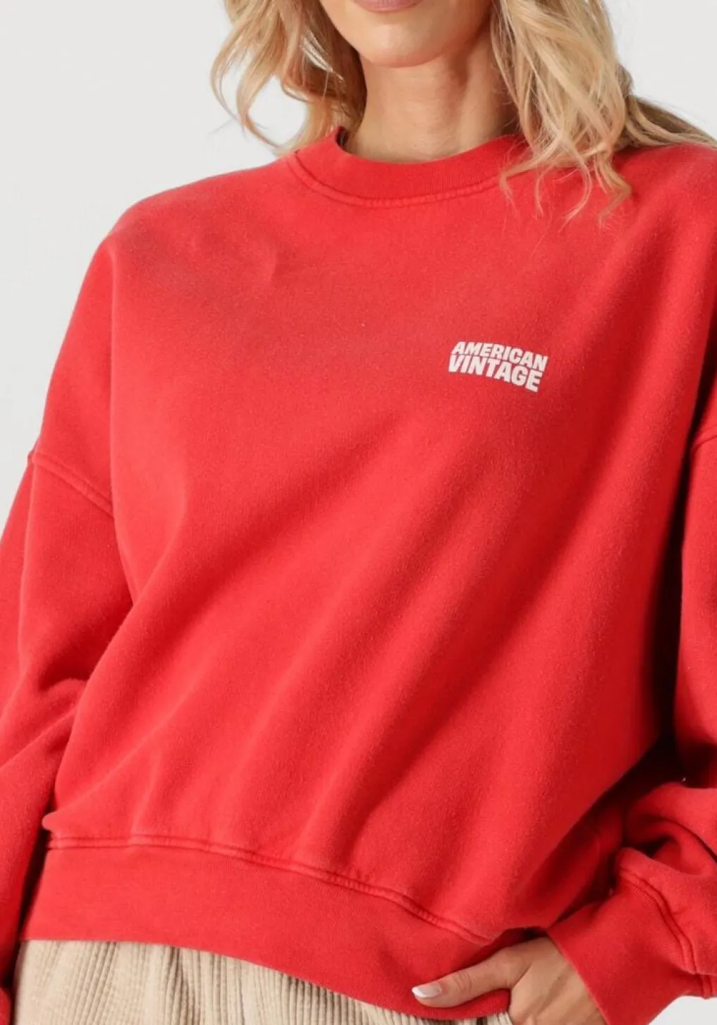 DAMES AMERICAN VINTAGE rode trui plizzy