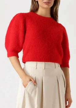 DAMES CO'COUTURE rode trui coralie bow rib knit