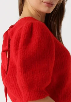 DAMES CO'COUTURE rode trui coralie bow rib knit