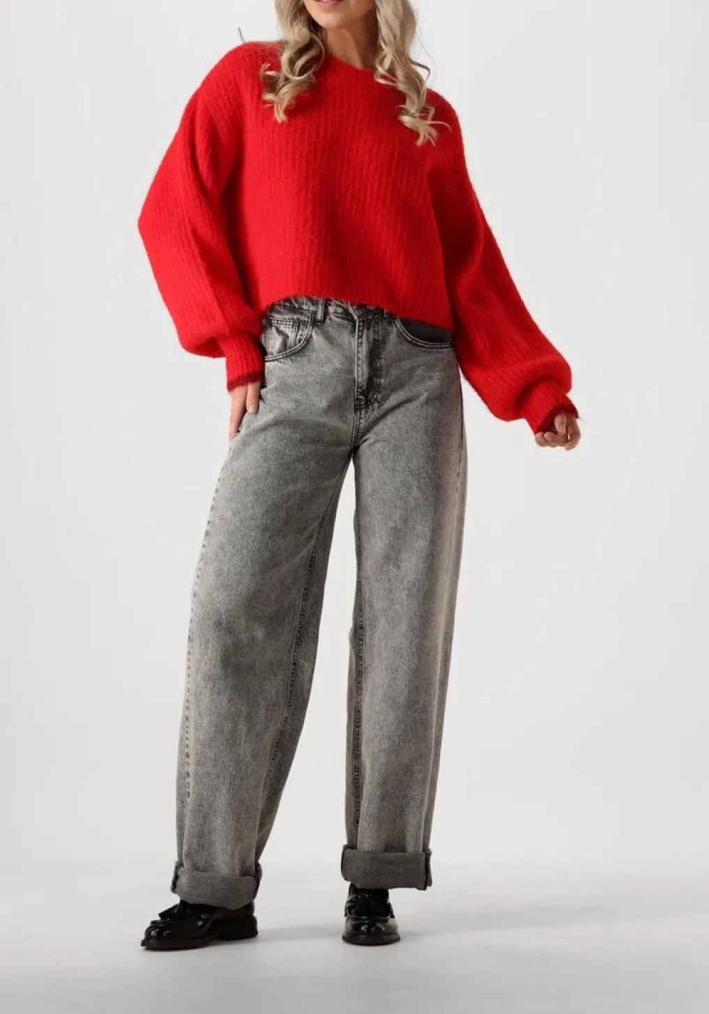 DAMES CO'COUTURE rode truien/vesten coralee crop knit