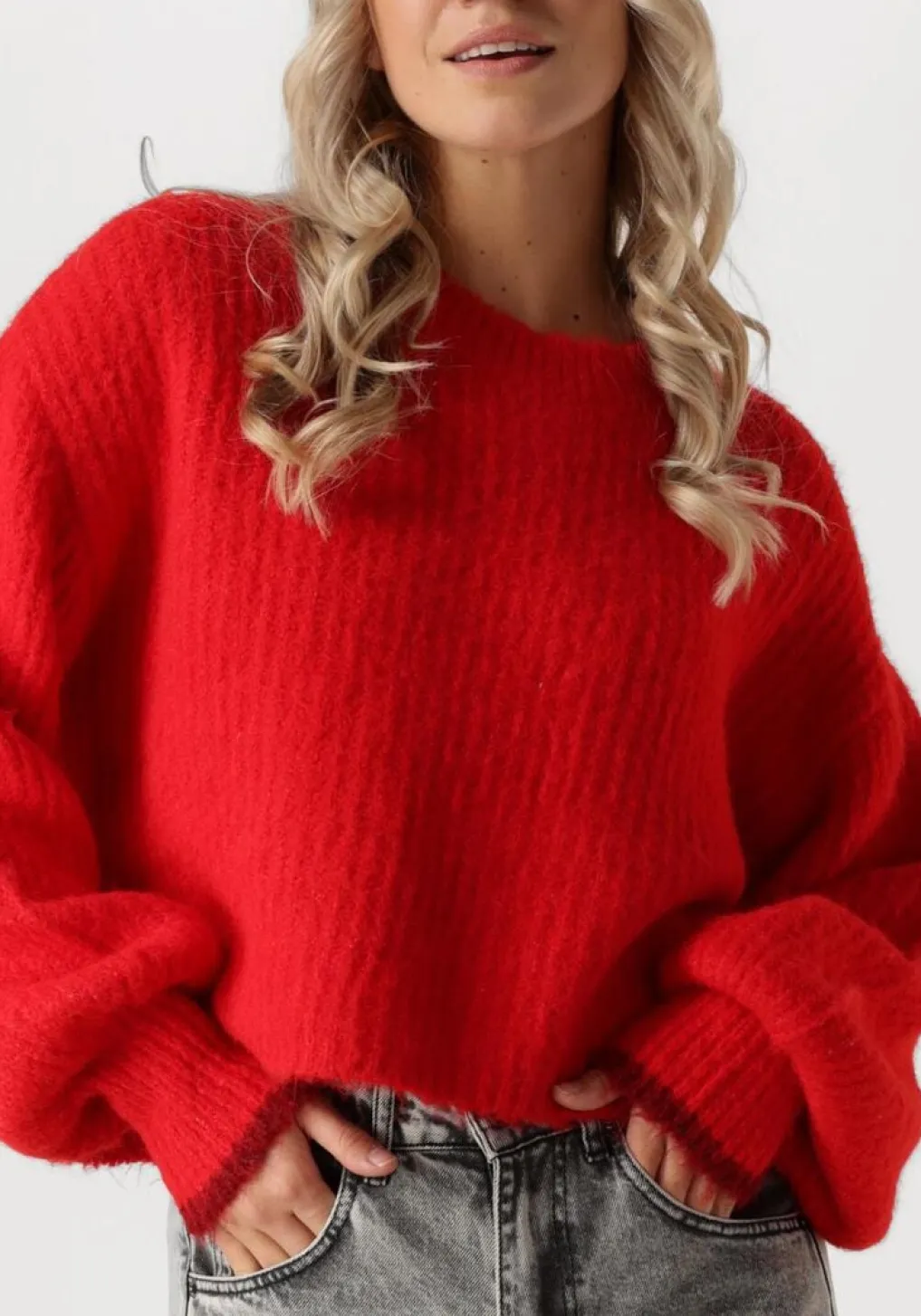 DAMES CO'COUTURE rode truien/vesten coralee crop knit