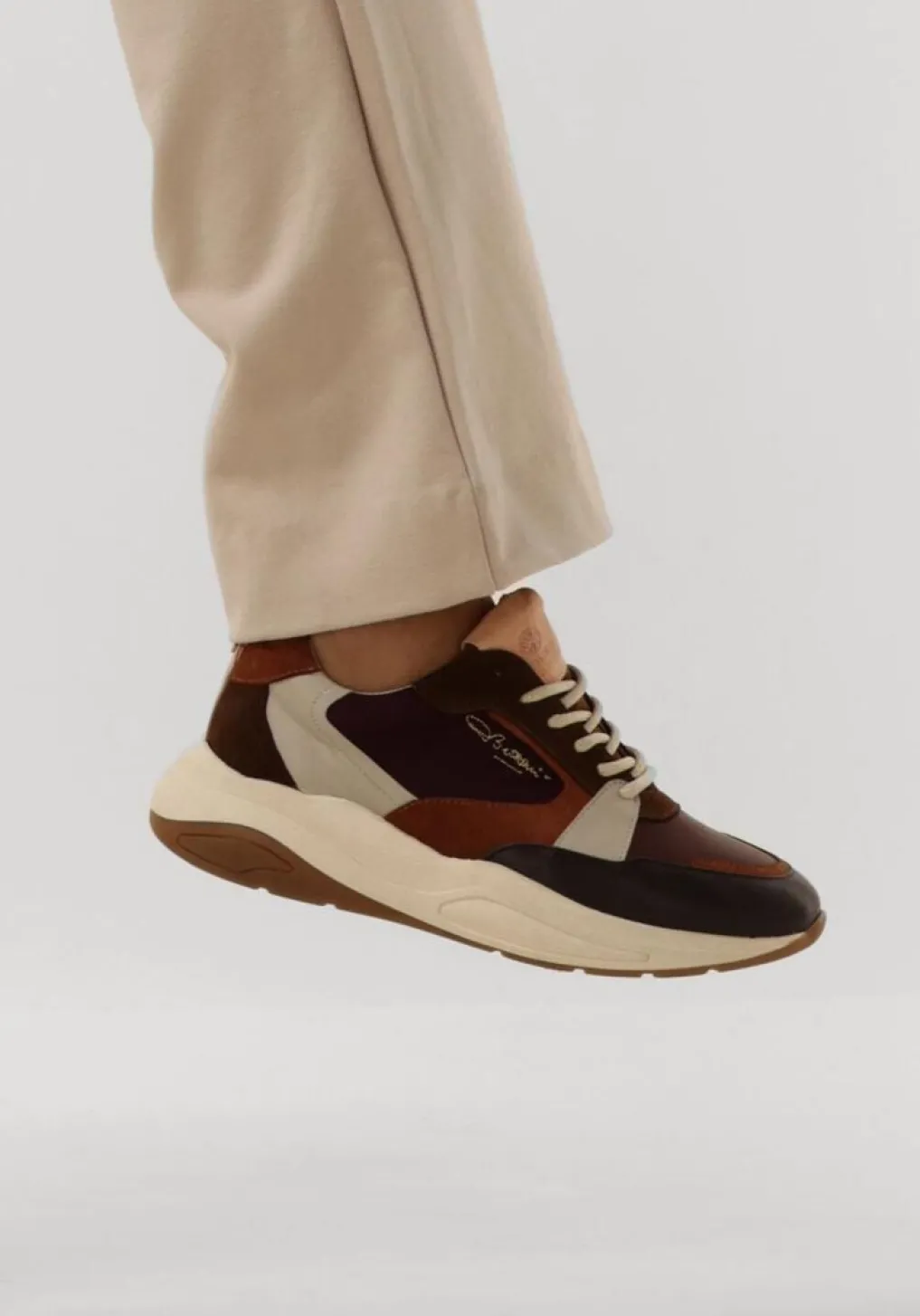 DAMES FRED DE LA BRETONIERE rode lage sneakers flame gaia combi