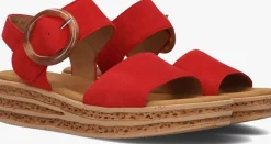 DAMES GABOR rode platte sandalen 550.2