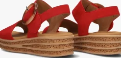 DAMES GABOR rode platte sandalen 550.2