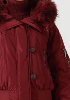 DAMES GOLDBERGH rode gewatteerde jas jeanne ski jacket faux border
