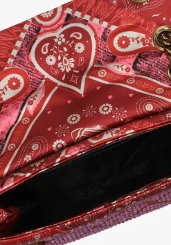 DAMES KURT GEIGER LONDON rode schoudertas fabric mini kensington