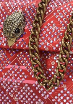 DAMES KURT GEIGER LONDON rode schoudertas fabric mini kensington