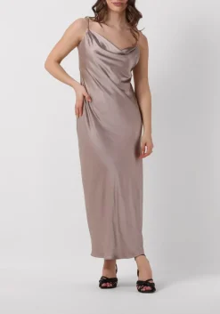 DAMES NOTRE-V maxi jurk satin strap dress