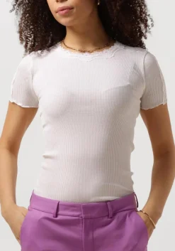 DAMES ROSEMUNDE te t-shirt benita silk t-shirt w/ lace