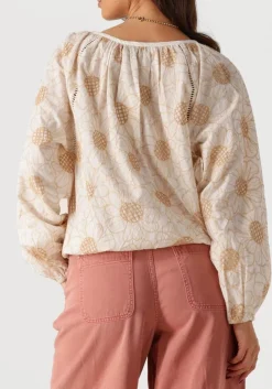 DAMES SUMMUM te blouses longsleeve top flower embroidery