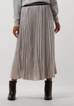 DAMES SUMMUM te midirok pleated skirt lamee metallic