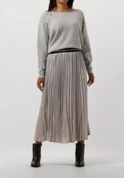 DAMES SUMMUM te midirok pleated skirt lamee metallic