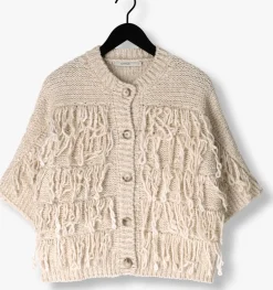 DAMES SUMMUM te vest cardigan 3/4 sleeve fringe knit