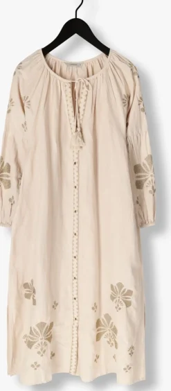 DAMES SUMMUM maxi jurk long dress linen heavy embroidery